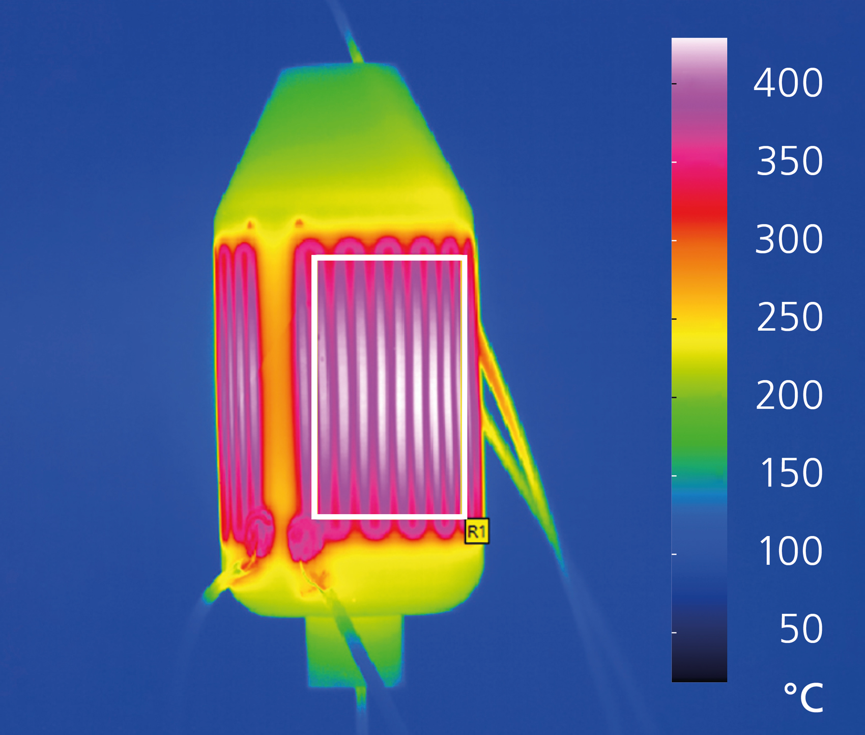 Infrarot-Aufnahme des keramischen Heizers.