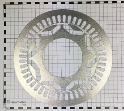 Multimaterialdruck Weichmagnetisches Material + Isolator für Elektrobleche mittels Additiven Siebdruck.