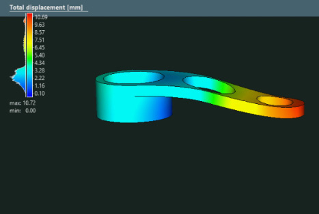 Sintersimulation an einem gedruckten Hebelarm.